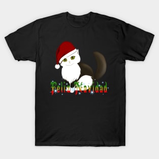 Gato Noeal te Desea Feliz Navidad T-Shirt